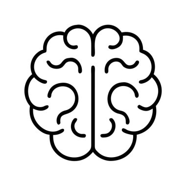 İnsan beyninin temiz ve modern bir sanat simgesi, düşünce, öğrenme, hafıza, problem çözme ve zihinsel süreçleri sembolize ediyor. Nörobilim, eğitim veya yenilik kavramları için ideal.