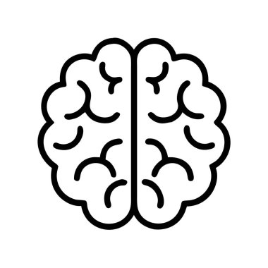 Bu minimalist insan beyni ikonu zekayı, düşünceyi, öğrenmeyi, hafızayı ve akıl sağlığını sembolize eder. Eğitim, bilimsel ve kavramsal tasarım projeleri için ideal.