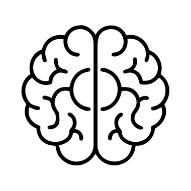 İnsan beyninin minimalist bir simgesi, düşünce süreçlerini, öğrenmeyi, bilgiyi, hafızayı, eğitimi ve psikolojik refahı sembolize ediyor. Sağlık, bilim ve teknolojiyle ilgili projeler için ideal.