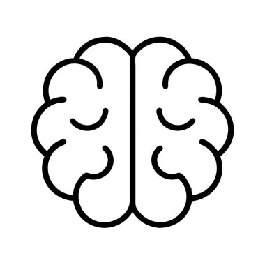 Zihni, eğitimi, hafızayı ve bilişsel süreçleri sembolize eden insan beyninin temiz ve basit bir çizgisi. Eğitim, bilim ve yapay zeka ile ilgili projeler için ideal.