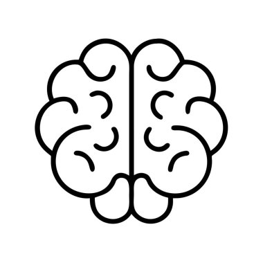 Bu minimalist çizgi sanat ikonu insan beynini tasvir eder, zekayı, eğitimi, hafızayı ve yenilikçi düşünceyi sembolize eder. Nörobilim, eğitim veya zihinsel sağlık tasarımları ve uygulamaları için ideal.