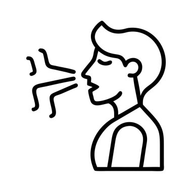 Bu minimalist vektör çizgisi simgesi, bir kişinin ağzından çıkan ses dalgalarıyla, konuşmayı, iletişimi veya ses çıktısını sembolize eden profilini tasvir eder. Çeşitli dijital ve yazdırma uygulamaları için ideal 