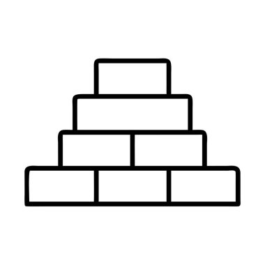 Temel, istikrar, ilerleme ve tasarım alanındaki başarıyı sembolize eden, altı ayrı bloktan oluşan basit bir piramit şeklini gösteren, vektör tabanlı temiz bir sanat çizgisi..