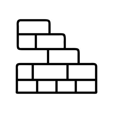 Yapım aşamasındaki tuğla bir duvarı tasvir eden basit bir taslak simgesi, bir adım örüntüsü gösteriyor. Çeşitli inşaat ve geliştirme projeleri için büyüme, inşa süreçleri, güç ve yapısal bütünlüğü temsil eder.