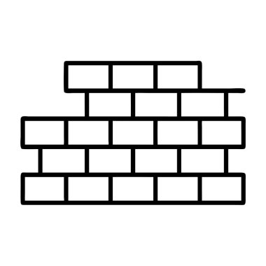 Klasik bir tuğla duvar yapısını tasvir eden siyah, temiz bir tasvir. Bu çok yönlü vektör simgesi çeşitli tasarım projeleri için yapı, dayanıklılık ve engelleri temsil eder.