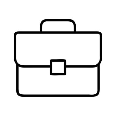 Klasik bir evrak çantasının saplı ve tokalı minimalist bir sanat simgesi. UI / UX tasarımı veya kurumsal sunumlarda iş, finans ve profesyonel kavramlar için idealdir.