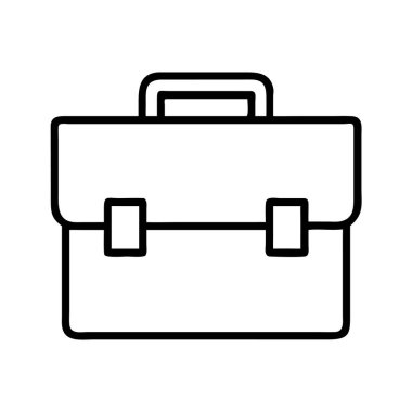 Klasik bir evrak çantasının modern, minimalist sanat simgesi. Bu vektör grafiği iş, profesyonellik, iş, eğitim ve kariyer konularını göstermek için mükemmeldir. UI / UX tasarımı için harika.