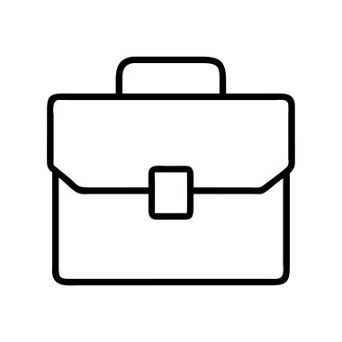 Klasik bir evrak çantası tasvir eden temiz çizgi sanat simgesi. Belgeler, dizüstü bilgisayarlar ve iş ve seyahat için kişisel eşyalar taşıyan iş adamları için çok önemli..