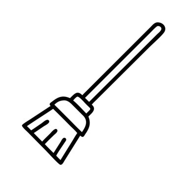 Bir süpürgenin basit bir tasviri, temizlik için temel bir ev temizleme aracı. Çeşitli tasarım projeleri için temizlik, bakım ve ev işleri sunar..