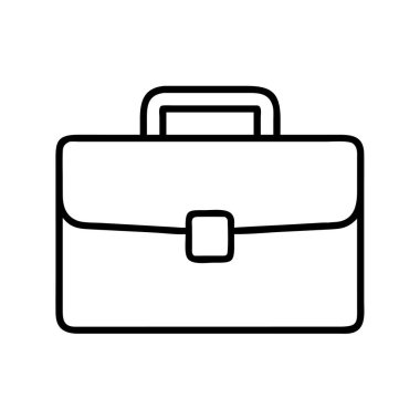 Bir evrak çantasının minimalist bir sanat simgesi. İş, iş, finans ve profesyonelliği simgeliyor. UI / UX, sunumlar ve kurumsal tasarımlar için ideal.