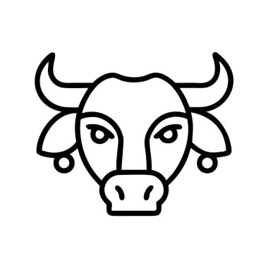 Bir ineğin kafasının temiz çizgili sanat simgesi, tarım, süt ürünleri ve hayvanlarla ilgili tasarımlar için mükemmel. Kolay kullanım için izole edilmiş çiftlik hayvanlarını, gıda üretimini ve kırsal temaları temsil eden çok yönlü bir grafik.