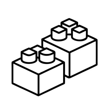 2x1 'lik ve 2x2' lik plastik bloklu minimalist çizgi çizimi. Eğitim, yenilik ve kalkınma ile ilgili projeler için ideal.