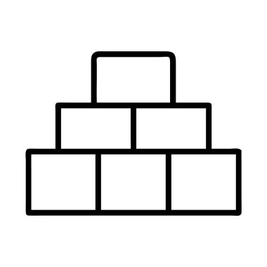 Dikdörtgen bloklardan inşa edilmiş bir piramidin basit ve temiz bir çizgisi. Bu çok yönlü simge çeşitli tasarımlarda yapı, ilerleme, temel ve yapısal gelişimi temsil eder..