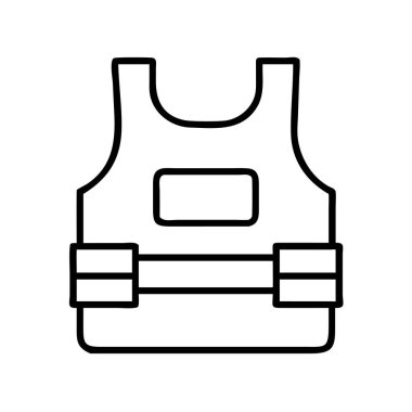 Kurşun geçirmez yeleğin çizgili sanat simgesi kişisel koruma, güvenlik ve güvenliği simgeliyor. Kolluk kuvvetleri, ordu ve savunma için ideal bir tasarım..