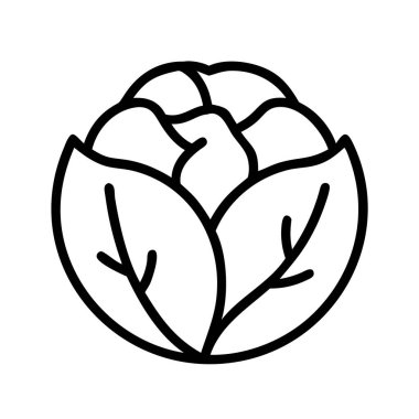 Minimalist vektör çizgisi sanat simgesi taze lahana ya da marulu temsil ediyor. Sağlıklı beslenme, bahçıvanlık, üretim ve sürdürülebilir yaşam kavramları için ideal.