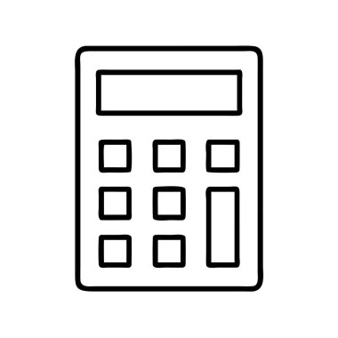 Standart bir hesap makinesinin temiz, minimalist vektör özet simgesi, finans, matematik, eğitim, bütçe ve iş analizi ile ilgili kavramları resmetmek için idealdir, doğruluğu ve veriyi temsil eder..
