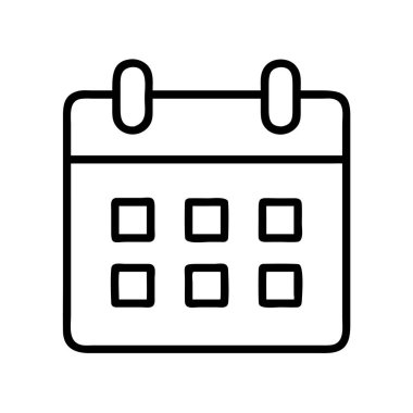 Takvimin temiz ve basit bir çizgisi. Çeşitli dijital ve yazdırma projeleri için açık ve modern grafik biçimi ile tarih, zamanlama ve randevular için idealdir.