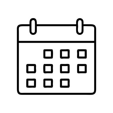 Bir takvimin temiz, minimalist vektör özet simgesi, çeşitli dijital tasarımlarda programları, tarihleri, randevuları ve zaman yönetimini temsil etmek için mükemmel.