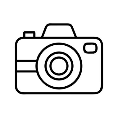 Eski tarz bir fotoğraf makinesinin temiz, minimalist çizgisi çizimi web tasarımı, uygulama arayüzleri, fotoğraf blogları, yaratıcı projeler ve dijital içerik için mükemmel..