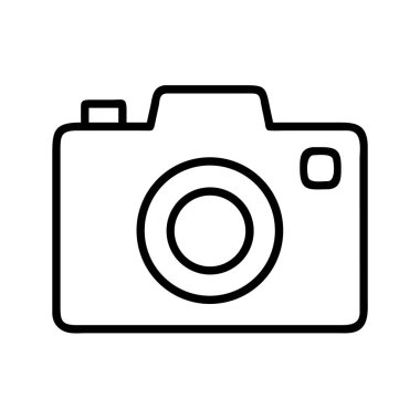 Bir kameranın gösterişli, minimalist tasviri, grafik tasarım, uygulamalar, web siteleri ve kullanıcı arayüzleri için ideal. Görüntüleme, ortam ve görsel içeriği temsil eder.