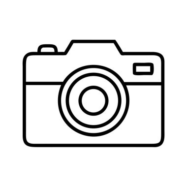 Klasik bir dijital kameranın temiz ve minimalist sanat simgesi. Kullanıcı arayüzleri, web uygulamaları, mobil uygulamalar ve grafik tasarım projeleri için ideal.