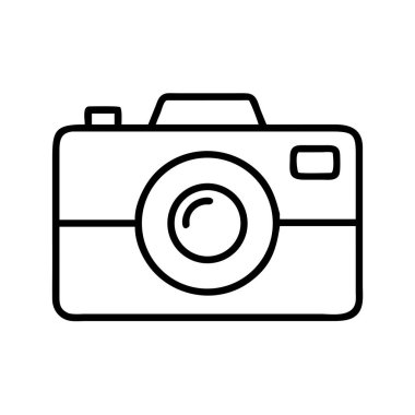 Genetik kameranın temiz ve modern bir çizgisi, web tasarımı, uygulamalar, grafik projeleri ve dijital fotoğraf temaları için ideal. Çok yönlü vektör simgesi.