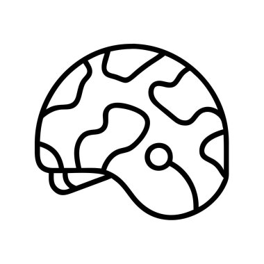 Zeka, öğrenme, hafıza, psikoloji, nöroloji, yenilik ve akıl sağlığı gibi kavramları temsil etmek için mükemmel olan, insan beyninin minimalist siyah ana hatlı simgesi..