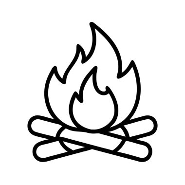 Bu minimalist çizgi sanatı klasik bir kamp ateşini tasvir eder, açık hava aktivitelerini, kamp gezilerini, hayatta kalma rehberlerini, sıcak akşamları veya vahşi doğa maceralarını resmetmek için idealdir. Ağ ve yazdırma için mükemmel.