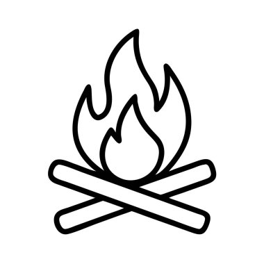 Kükreyen bir kamp ateşini anlatan, web arayüzleri, kamp uygulamaları, açık hava aktivite grafikleri ya da uyarı işaretleri için mükemmel bir minimalist siyah ana hat ikonu. Sıcaklığı ve macerayı temsil eder..