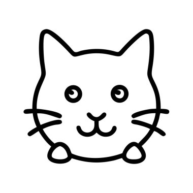 Bıyıklı ve kulaklı bir kedinin kafasının yer aldığı çekici, minimalist bir sanat çizgisi. Bu arkadaş canlısı kedi simgesi tasarımlar, uygulamalar, web siteleri ve eğlenceli markalaşma projeleri için mükemmeldir..