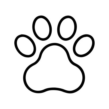 Beyaz ya da şeffaf bir arkaplanda izole edilmiş, hayvansal tasarım ve simgeler için mükemmel bir hayvan pençesi izi tasviri..