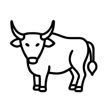 Basit bir boğa ya da öküz resmi. Güçlü, evcilleştirilmiş sığır hayvanı. Çiftlik, tarım, çiftlik hayvanları, zodyak veya gıda ile ilgili tasarımlar için ideal.