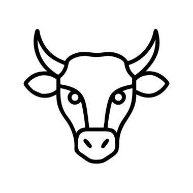 Bir ineğin ya da boğa kafasının basit bir minimalist çizgisi sanat simgesi, tarım, süt ürünleri ya da çiftlik tasarımları için idealdir. Markalaşma, uygulamalar, web, yazdırma ortam kullanımı için vektör grafiği.