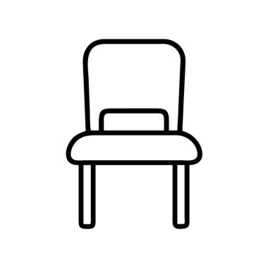 Tek bir sandalyenin basit bir tasviri. Bu grafik öğe oturma, mobilya ve konfor taşır. Web tasarımı, uygulamalar ve içsel kavramlar için ideal.