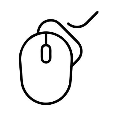 Kablolu bir bilgisayar faresinin minimalist doğrusal vektör simgesi, dijital navigasyon ve etkileşim için temel bir araçtır. Web tasarımı, uygulama arayüzleri ve teknoloji kavramları için mükemmel.