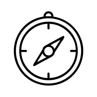 Yönlendirme ve yön için basit bir vektör ana hatları simgesi. Haritalar, konum hizmetleri, seyahat uygulamaları, macera ve keşif kavramları için ideal.