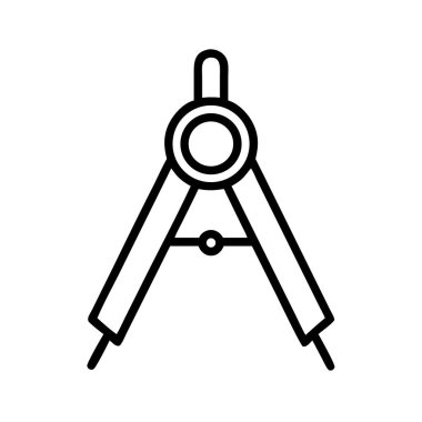 Bir çizim pusulasının basit bir vektör ana hatları simgesi, geometri, matematik, mimari ve taslakta temel bir araç. Eğitim, tasarım ve mühendislik kavramları için mükemmel..
