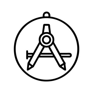 Bir çizim pusulasının basit bir siyah taslak simgesi, ölçüm, hassasiyet, eğitim, mimari ve mühendislik kavramlarını resmetmek için mükemmel. Çeşitli projeler için ideal.