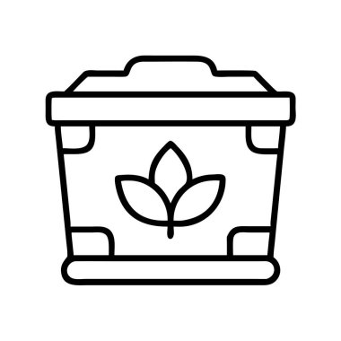 Bu basit taslak ikonu, organik geri dönüşüm, gübreleme ve çevresel sürdürülebilirlik kavramları için ideal, yaprak sembollü bir çevre dostu atık kutusunu tasvir eder. Web ve yazdırma tasarımları için mükemmel.