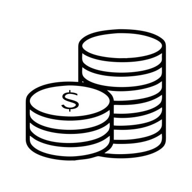 İki madeni para destesinin ana simgesi. Birinde belirgin bir dolar işareti var. Finansal büyümeyi, tasarrufu ve yatırımı simgeliyor. İş ve ekonomi temaları için mükemmel.