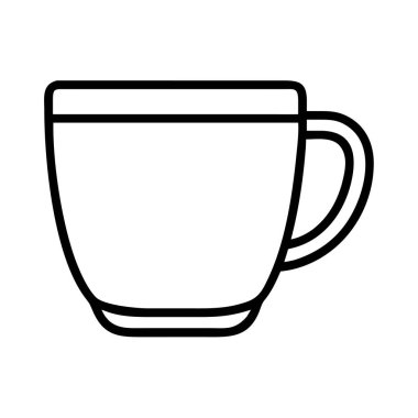 Bir kahve fincanı ya da fincanın basit, siyah bir taslağı, ikonlar, web tasarımı ya da grafik elementler için idealdir. Kahvaltı, kafe veya içecek projeleri ve markalaşma için mükemmel..