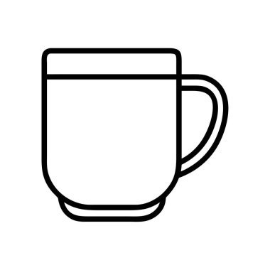 Klasik bir kahve kupası ikonu içeren temiz çizgi çizimi, web tasarımı, uygulamalar veya basılı medya için idealdir. İçecekleri, sabahı ya da molaları temsil eden çok yönlü grafikler.