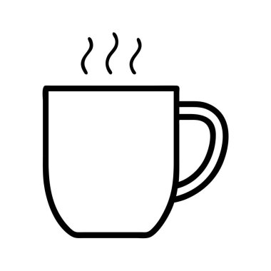 Dumanı tüten bir kupanın minimalist siyah taslak simgesi. Kahve, çay ya da kakao gibi sıcak içecekler için mükemmel. Sıcaklığı, rahatlığı ve yeni bir başlangıcı temsil eder. Web, uygulama veya yazdırma için ideal.