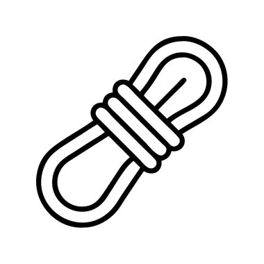 Temiz sarmalanmış bir halatı tasvir eden minimalist siyah beyaz çizgili bir sanat simgesi. Bu çok yönlü grafik, çeşitli tasarım projeleri ve web arayüzleri için ideal güç, güvenlik, bağlantı ve açık hava hizmetleri gibi kavramları temsil eder..