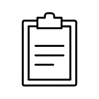 Kağıt ve metin satırları olan temiz, minimalist bir simge. Görevleri, anketleri, verileri, formları, raporları veya kontrol listelerini temsil eder. Web tasarımı ve sunumları için mükemmel.
