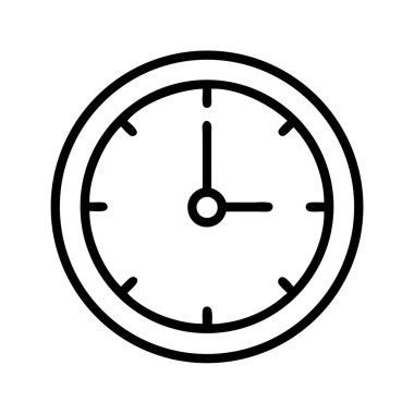 Klasik bir analog saat yüzünün basit siyah özet simgesi, çeşitli dijital ve yazdırma medya projelerinde zaman yönetimi, zamanlamalar, süreler ve dakiklik kavramlarını göstermek için mükemmel.