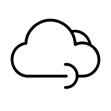 Bu minimalist çizgi sanat ikonu rüzgar veya hava akımı grafikli stilize bir buluta sahiptir. Hava durumu uygulamaları, veri transferi temsilleri ve dijital UI / UX tasarımları için idealdir. Modern ve temiz.