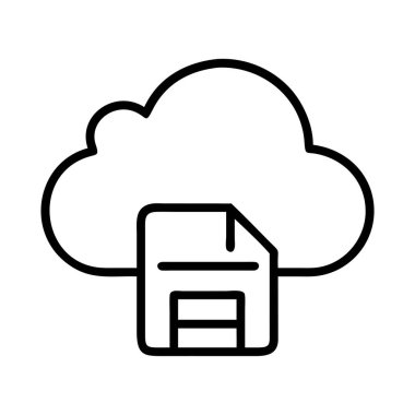 Bu taslak simgesi görsel olarak bir bulut hesaplama ortamında kaydedilen veya depolanan verileri temsil eder. Çevrimiçi yedekleme, dijital dosyalar, ağ depolama kavramları için ideal.