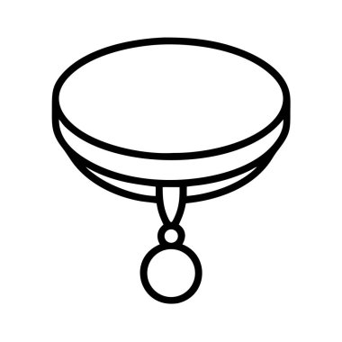 Bir madalya, başarı, zafer ve onuru simgeleyen basit bir çizgi sanat ikonu. Sertifikalar, web tasarımları veya tanıma grafikleri için ideal.