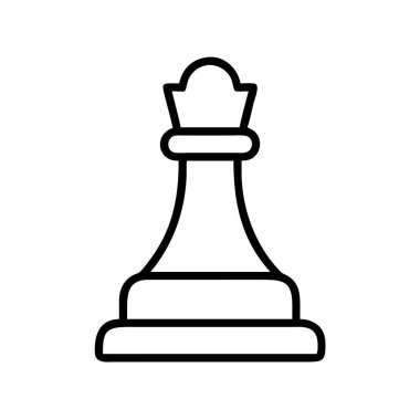 Bir satranç kraliçesi taşının minimalist taslak simgesi. Stratejiyi, gücü ve masa oyunlarındaki zekayı temsil ediyor. Liderlik, oyun, zafer ve taktiklerle ilgili dijital projeler için mükemmel.